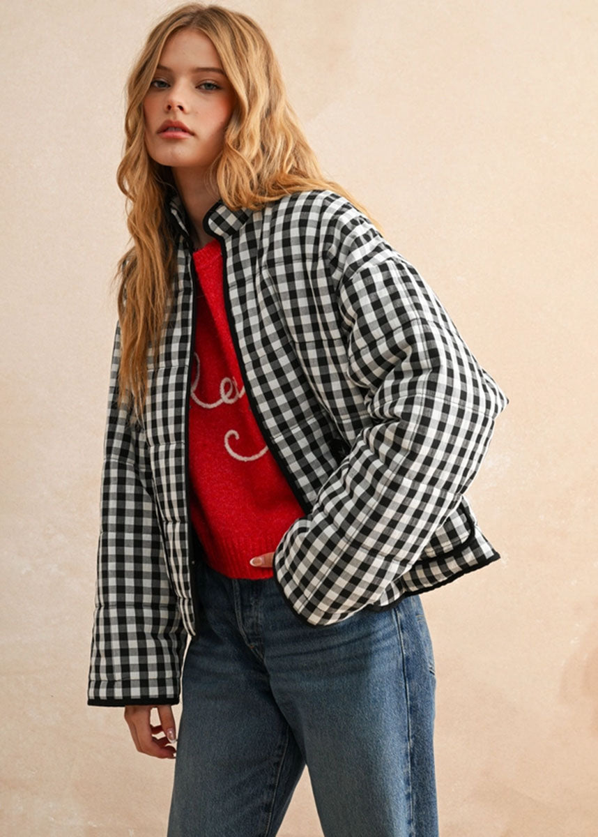 Charlie Gingham Jacket - Black & White