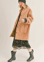 Not From Around Sherpa Coat - Taupe