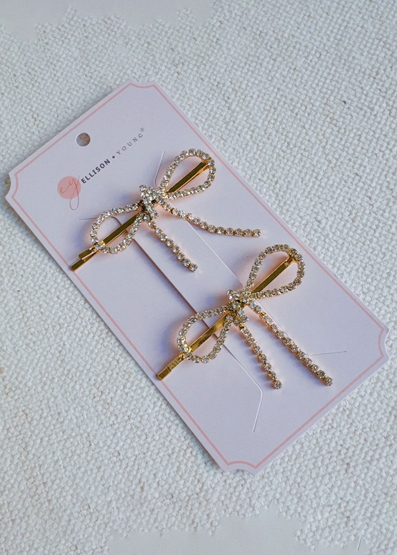 Sparkle Bow Bobby Pins (Set of 2)