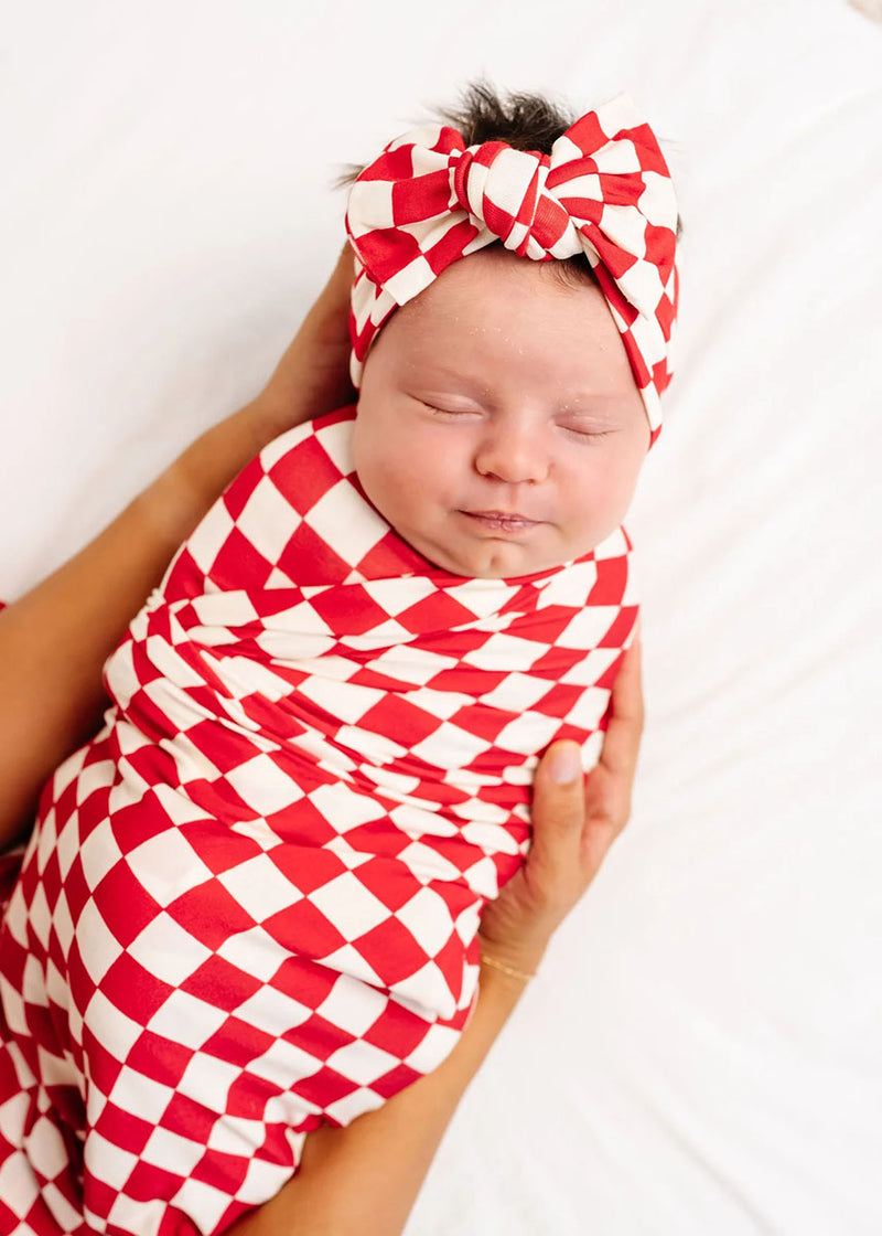 Red Check Swaddle Blanket