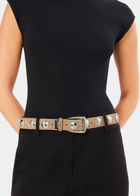 Bailey Belt - Fawn Suede & Silver