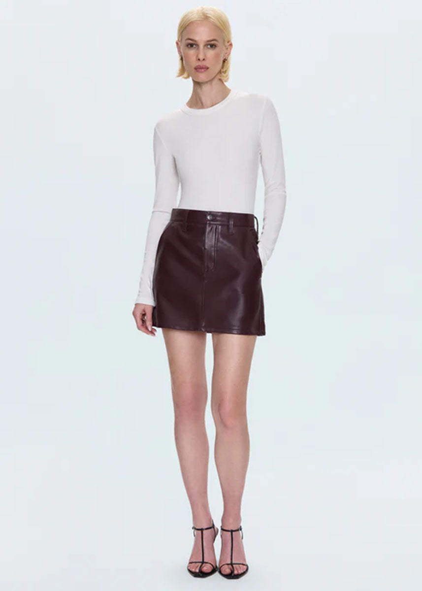 Abi High-Rise Mini Skirt - Cabernet