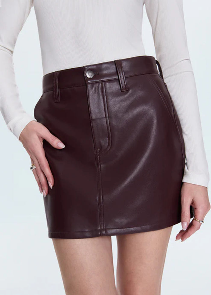 Abi High-Rise Mini Skirt - Cabernet