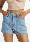 Leia Carpenter Denim Shorts - Soft Blue