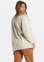 Fireside Cozy Buttoned Fleece Jacket - White Cap