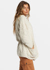 Fireside Cozy Buttoned Fleece Jacket - White Cap