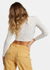 Reese Thermal Long Sleeve Crop - White Cap