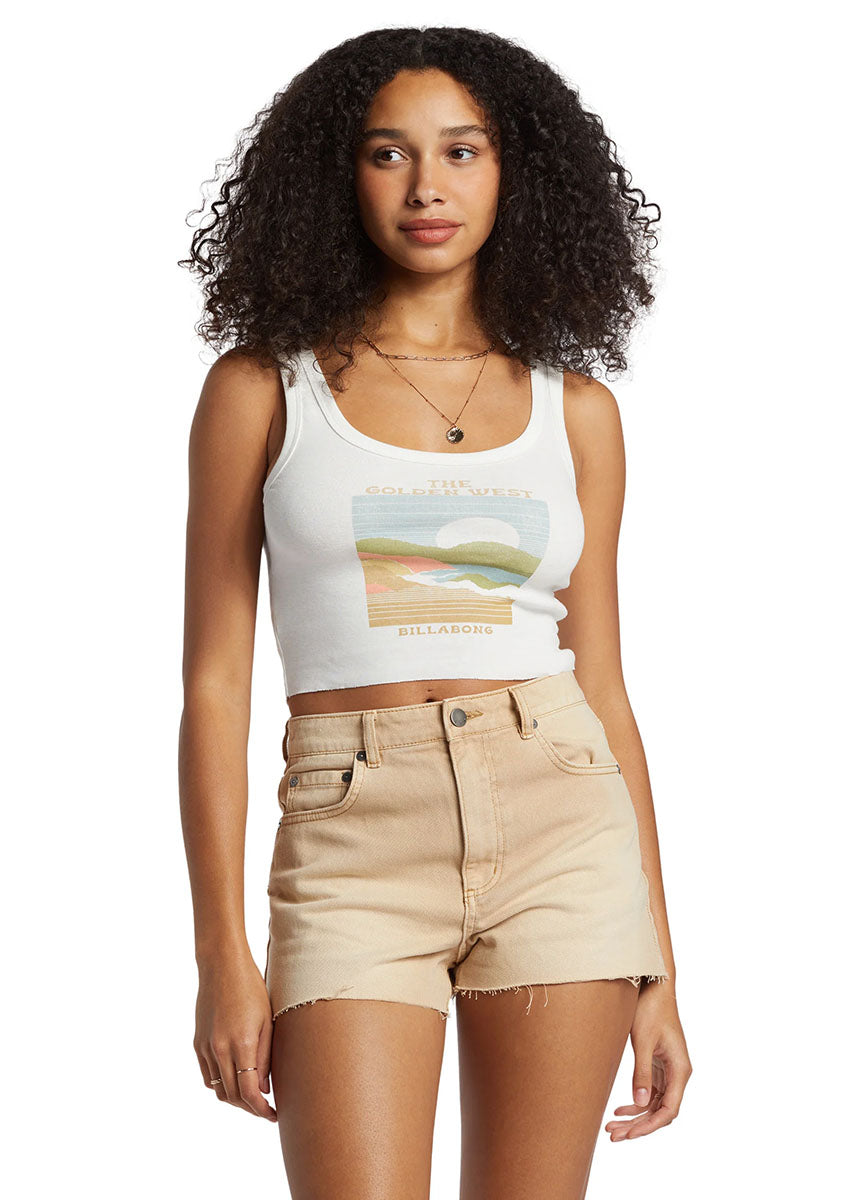 The Golden West Crop Tank - Salt Crystal