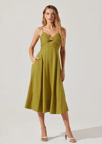 Celina Midi Dress - Chartreuse