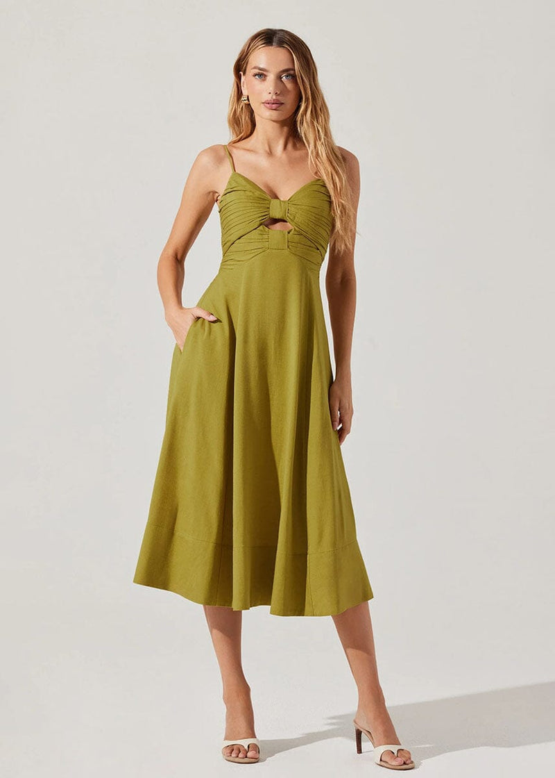 Celina Midi Dress - Chartreuse