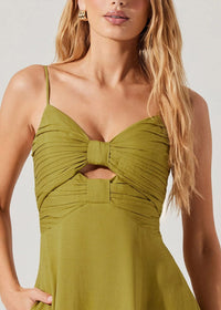 Celina Midi Dress - Chartreuse