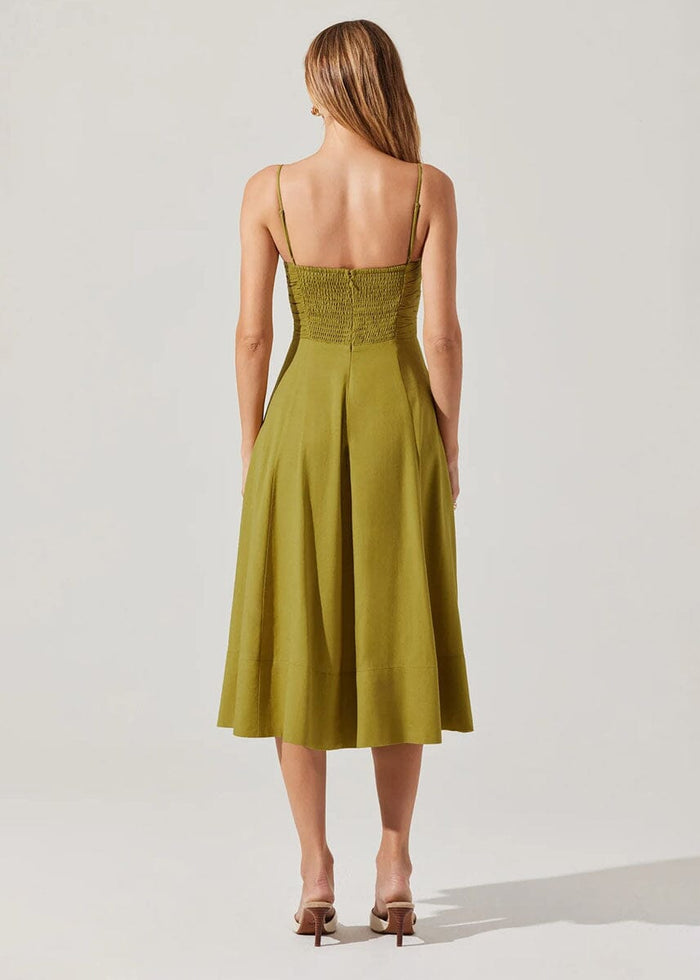 Celina Midi Dress - Chartreuse
