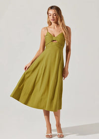 Celina Midi Dress - Chartreuse