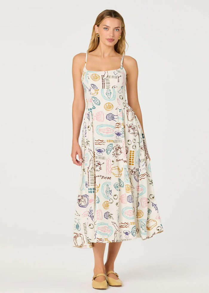 Ansley Dress - Off-White Picnic