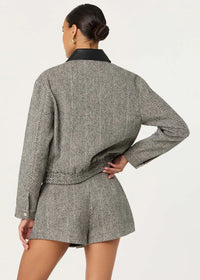Sorine Shorts - Grey Herringbone