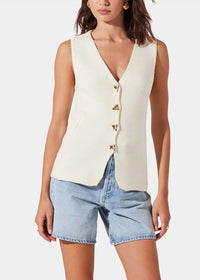 Jayce Sweater Vest - Cream