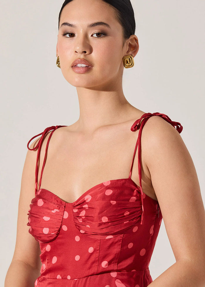 Selina Top - Red Polka Dot