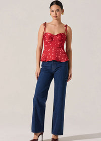 Selina Top - Red Polka Dot