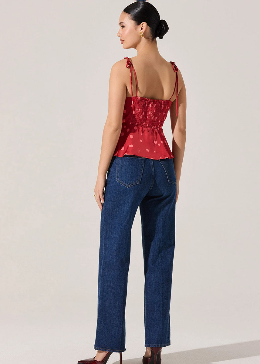 Selina Top - Red Polka Dot