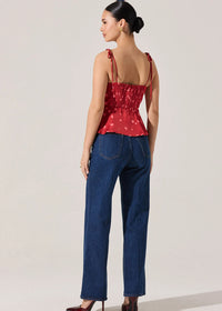 Selina Top - Red Polka Dot