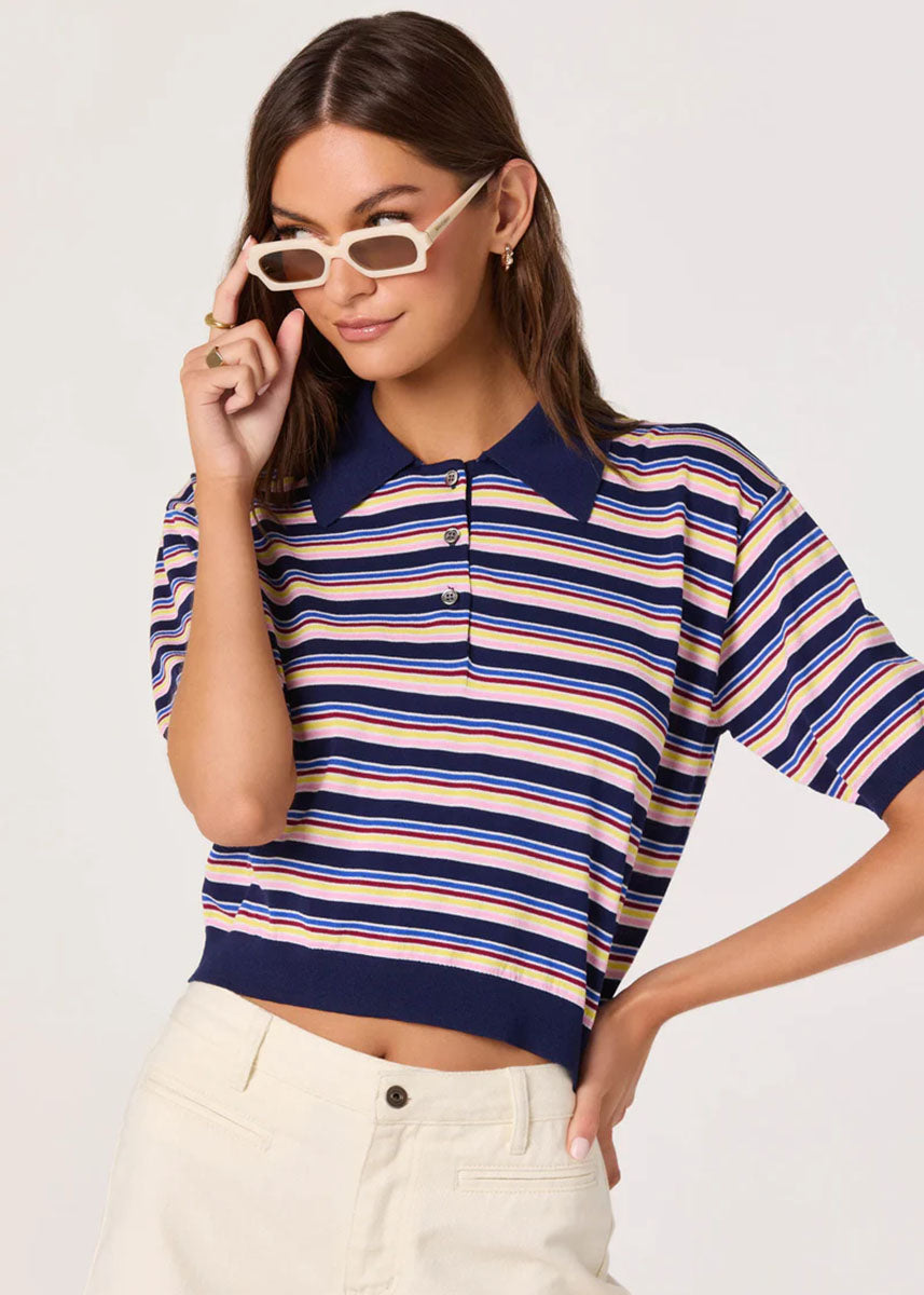 Scottie Sweater - Navy Multi Stripe