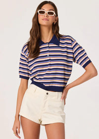 Scottie Sweater - Navy Multi Stripe