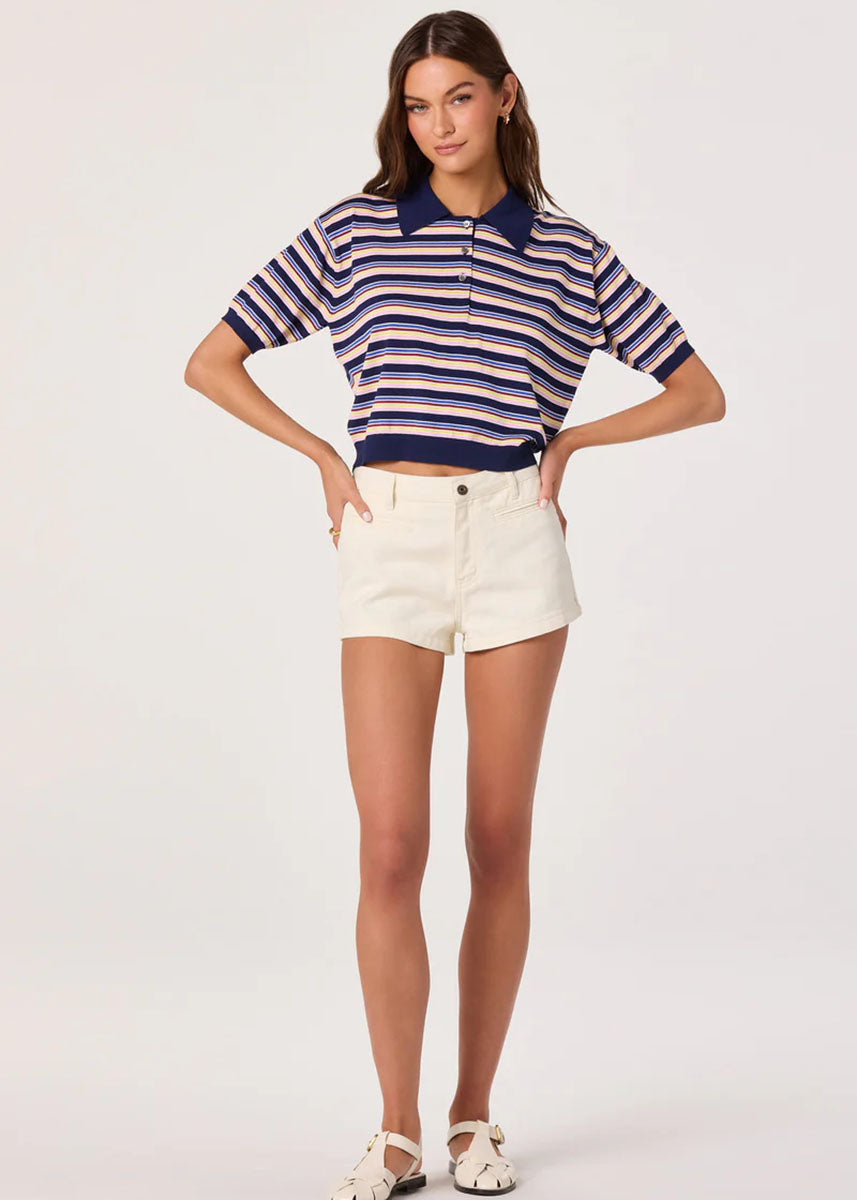 Scottie Sweater - Navy Multi Stripe