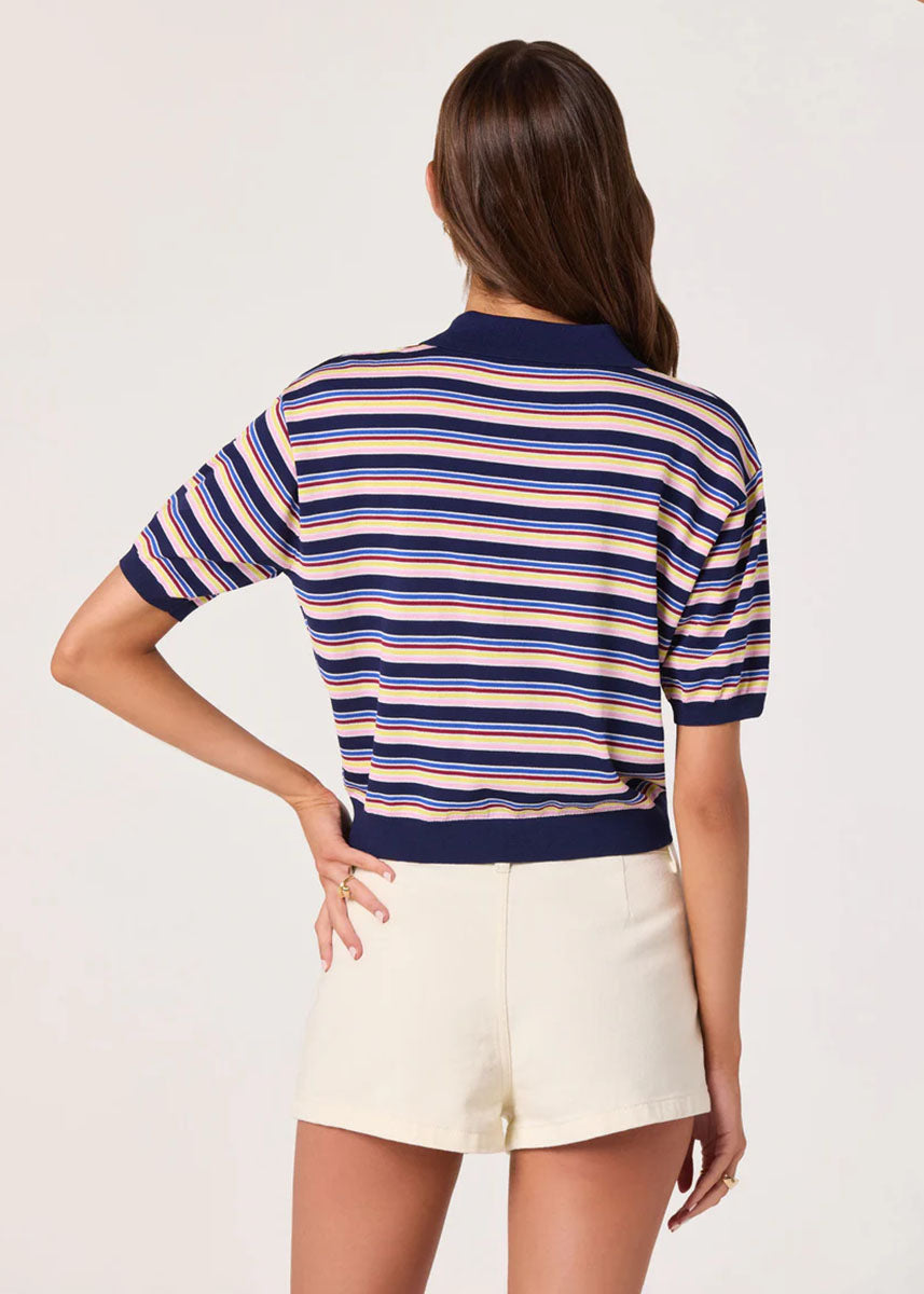Scottie Sweater - Navy Multi Stripe