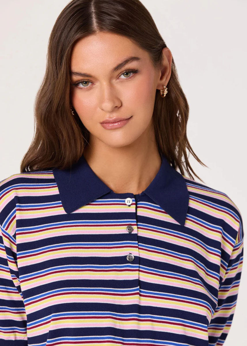 Scottie Sweater - Navy Multi Stripe