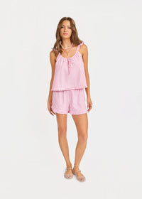 Jetset Ruffle Top & Shorts Set - Pink Ivory