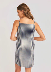 Mustang Gingham Mini Dress - Navy
