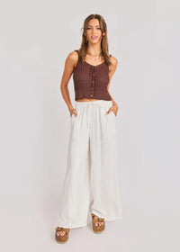 Sugarloaf Stripe Pants - White