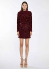 Amanda Velvet Sequin Mini Skirt - Port Red