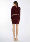 Amanda Velvet Sequin Mini Skirt - Port Red