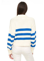 Arlo Polo Sweater - Ivory Sea Stripe