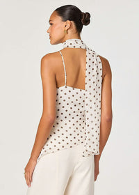 Adrie Top - Cream Polka Dot