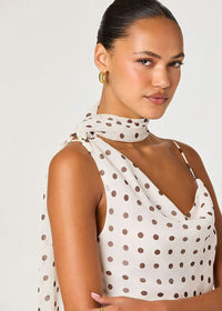 Adrie Top - Cream Polka Dot