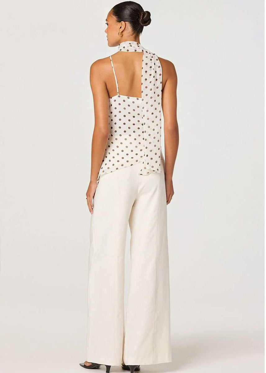 Adrie Top - Cream Polka Dot