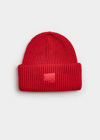 Adult Mad Hatter Ribbed Knit Beanie - Lipstick Red