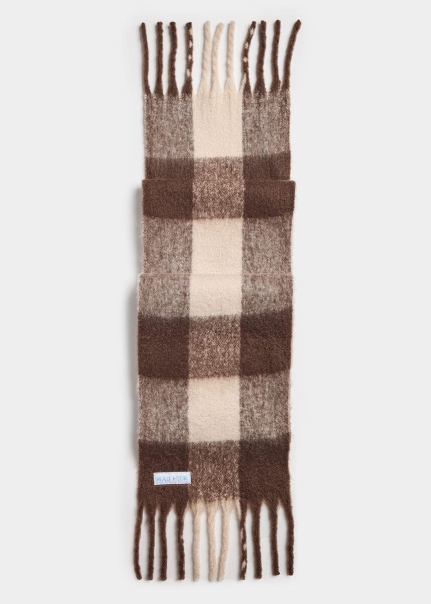 Mad Hatter Oversized Blanket Scarf - Espresso & Cream