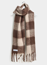 Mad Hatter Oversized Blanket Scarf - Espresso & Cream
