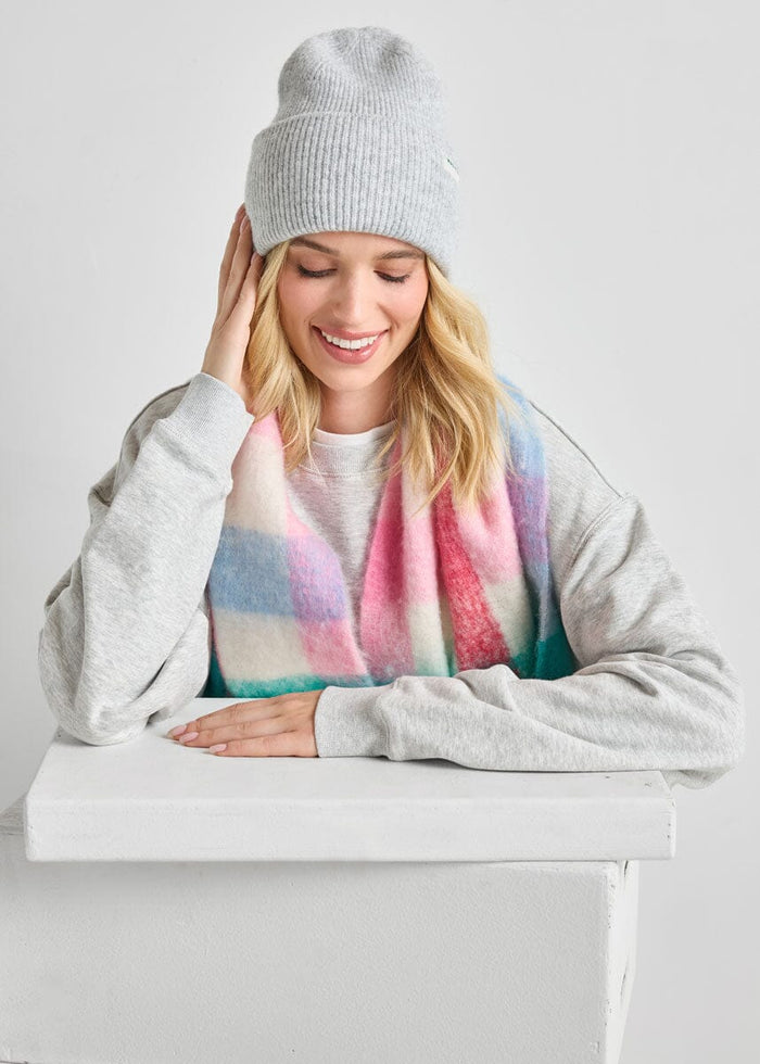 Adult Mad Hatter Ribbed Knit Beanie - Heather Grey