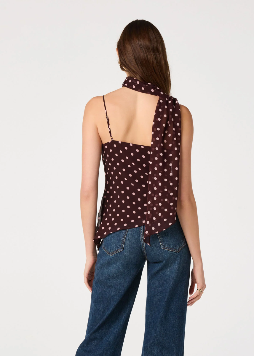 Adrie Top - Brown Polka Dot
