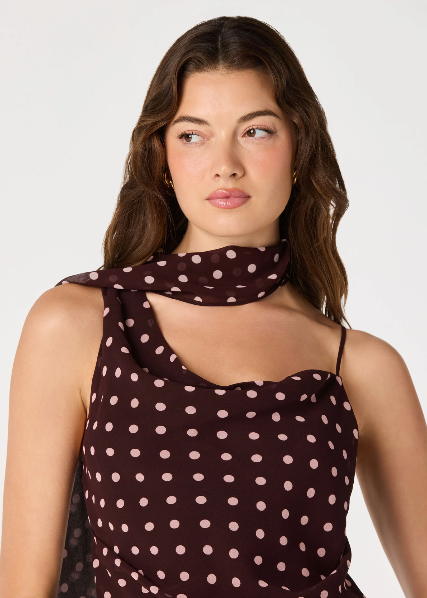 Adrie Top - Brown Polka Dot