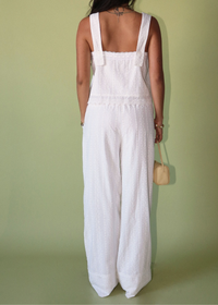 Agathe Broderie Wide Leg Pants - Cream