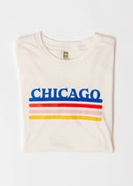 Chicago Retro Stripe Tee - Blue Combo - IVORY