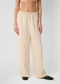 Betty Stripe Tie-Waist Pant - Antique White