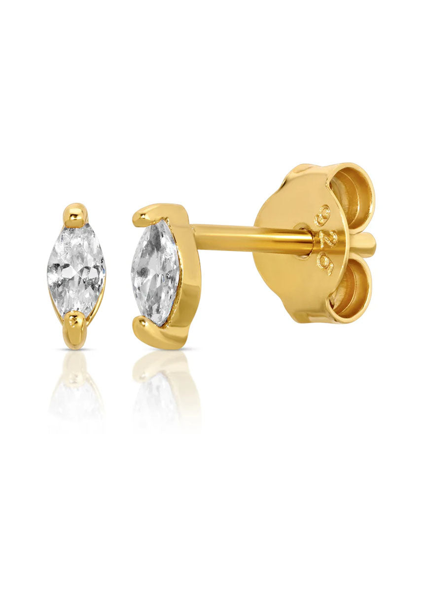 Big Glamour Marquise Studs - Gold