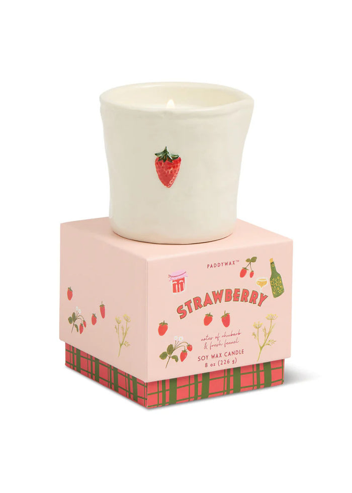 Bistro Strawberry Ceramic Candle - Strawberry - 8oz.