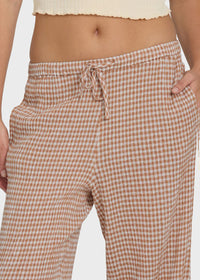 Wanderer Pant Bitty Check - Sugar Almond